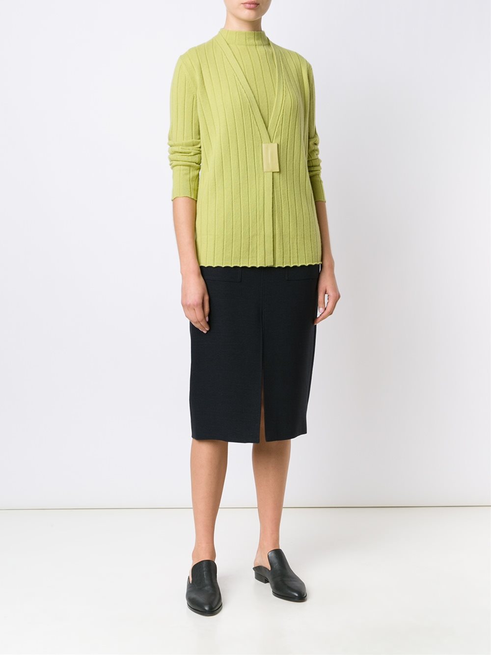 ribbed v neck cardigan