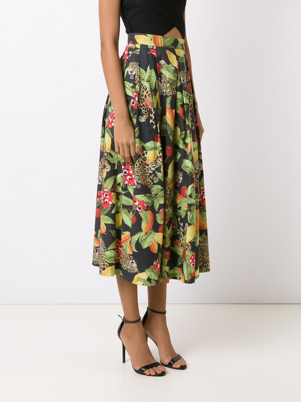 printed midi skirt