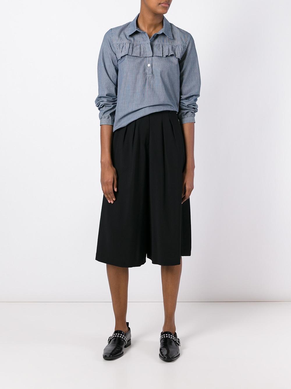 pleated detailing cropped trousers