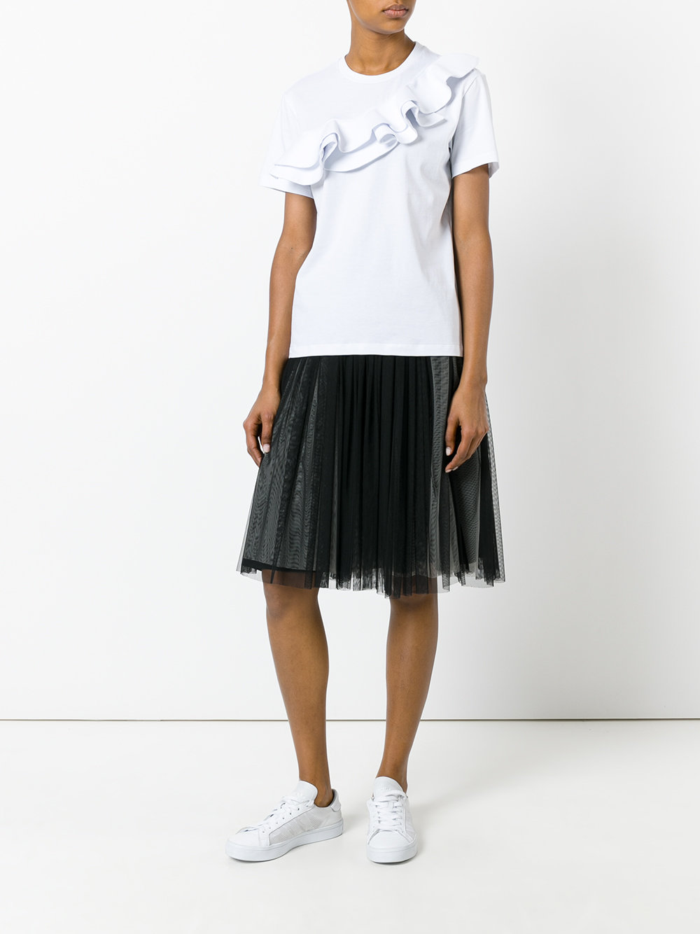 ruffle-detailed T-shirt