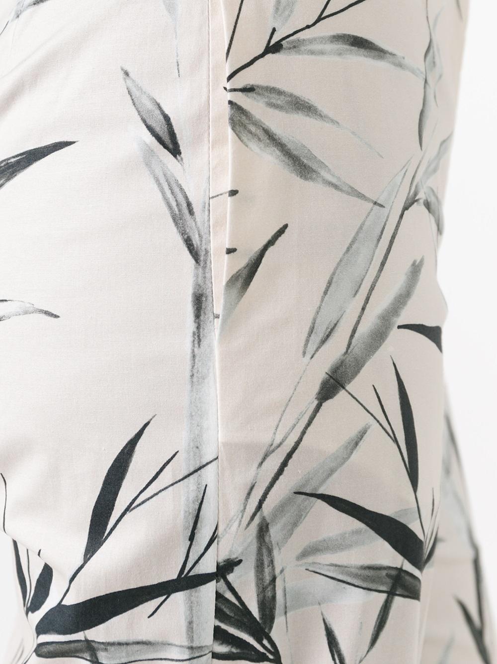 leaves print cropped trousers