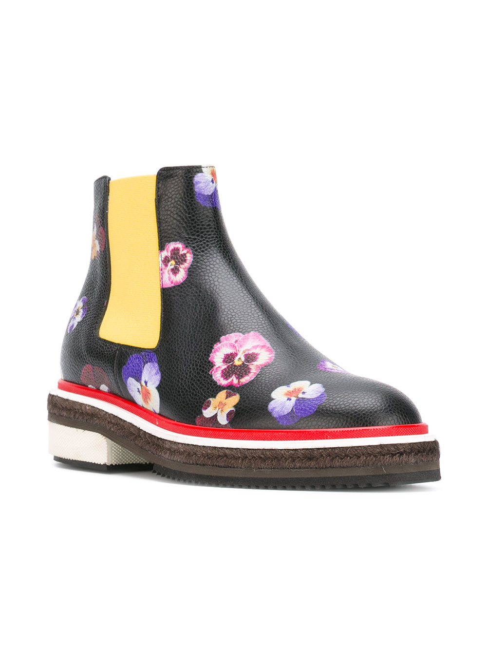 pansy print ankle boots