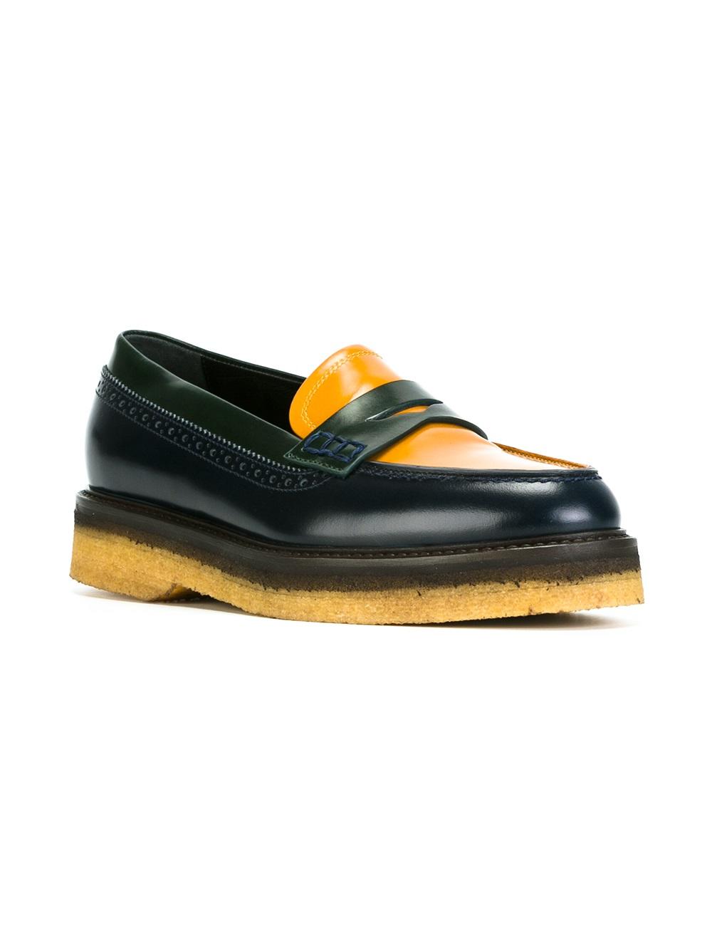 colour block penny loafers