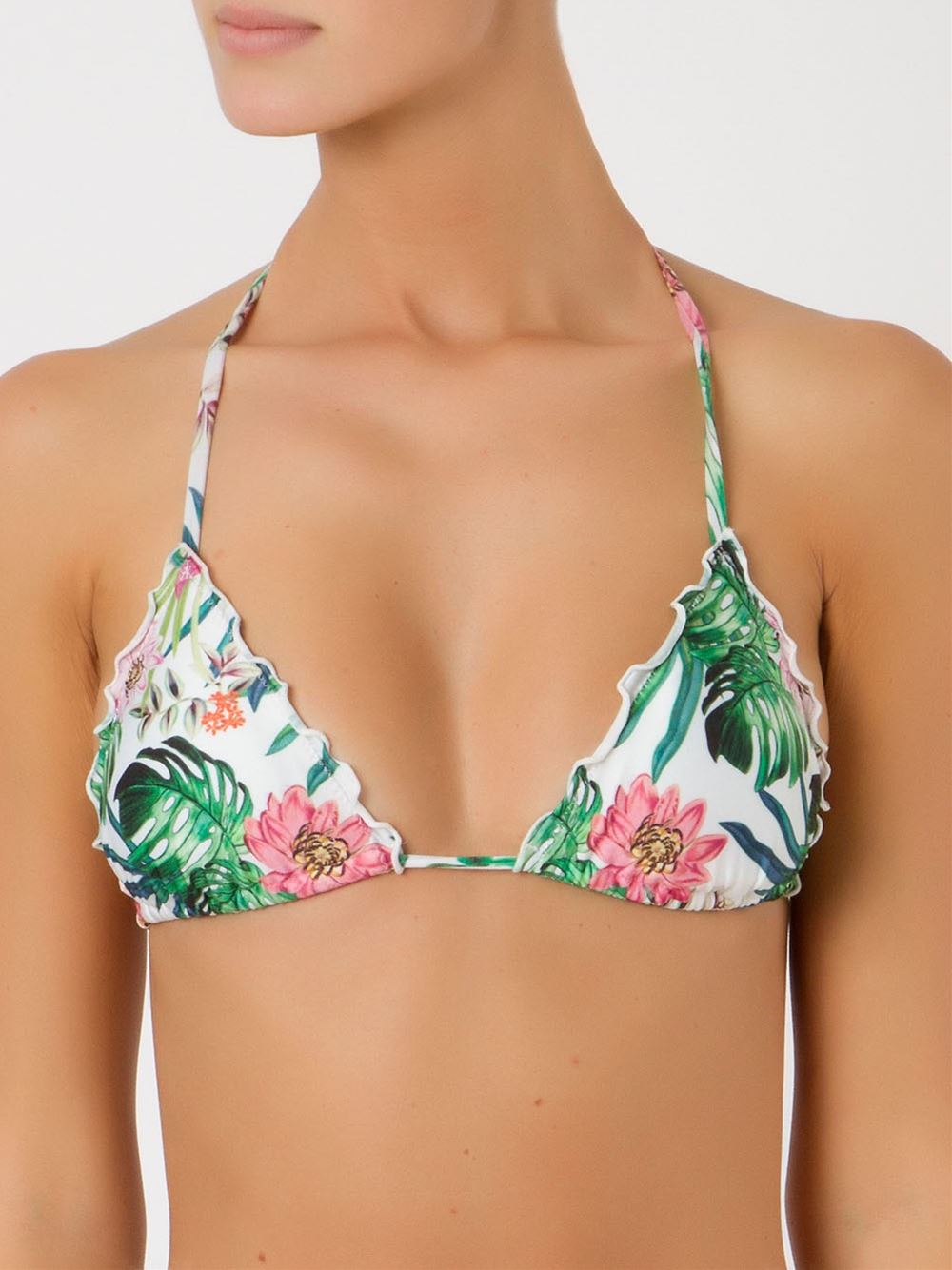 printed triangle bikini top