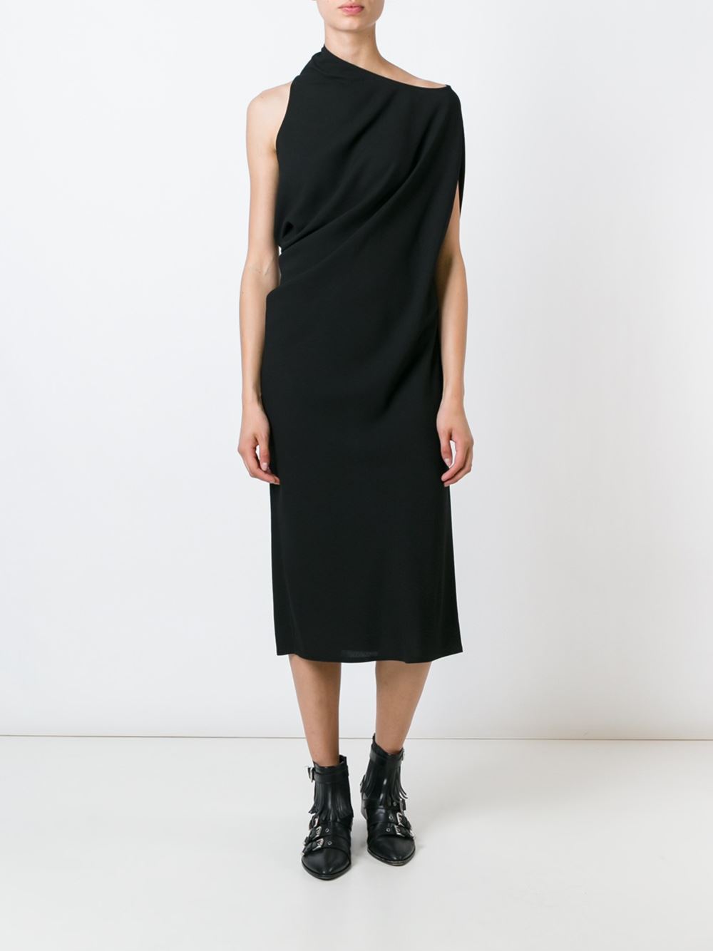 asymmetric neck dress