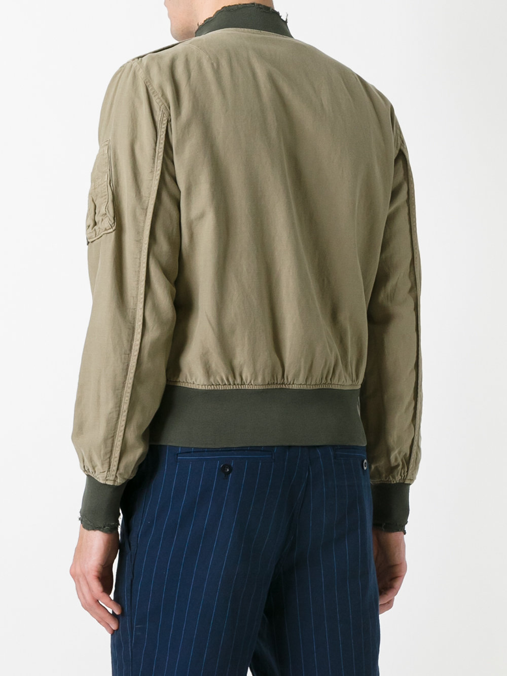 frayed cuffs bomber jacket