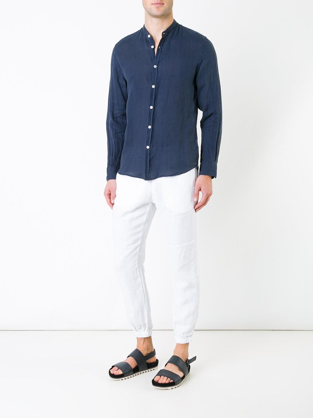 band collar shirt
