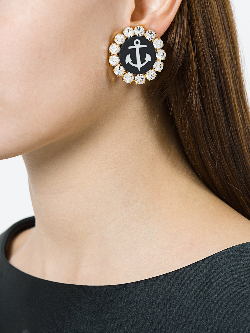 embellished anchor earrings