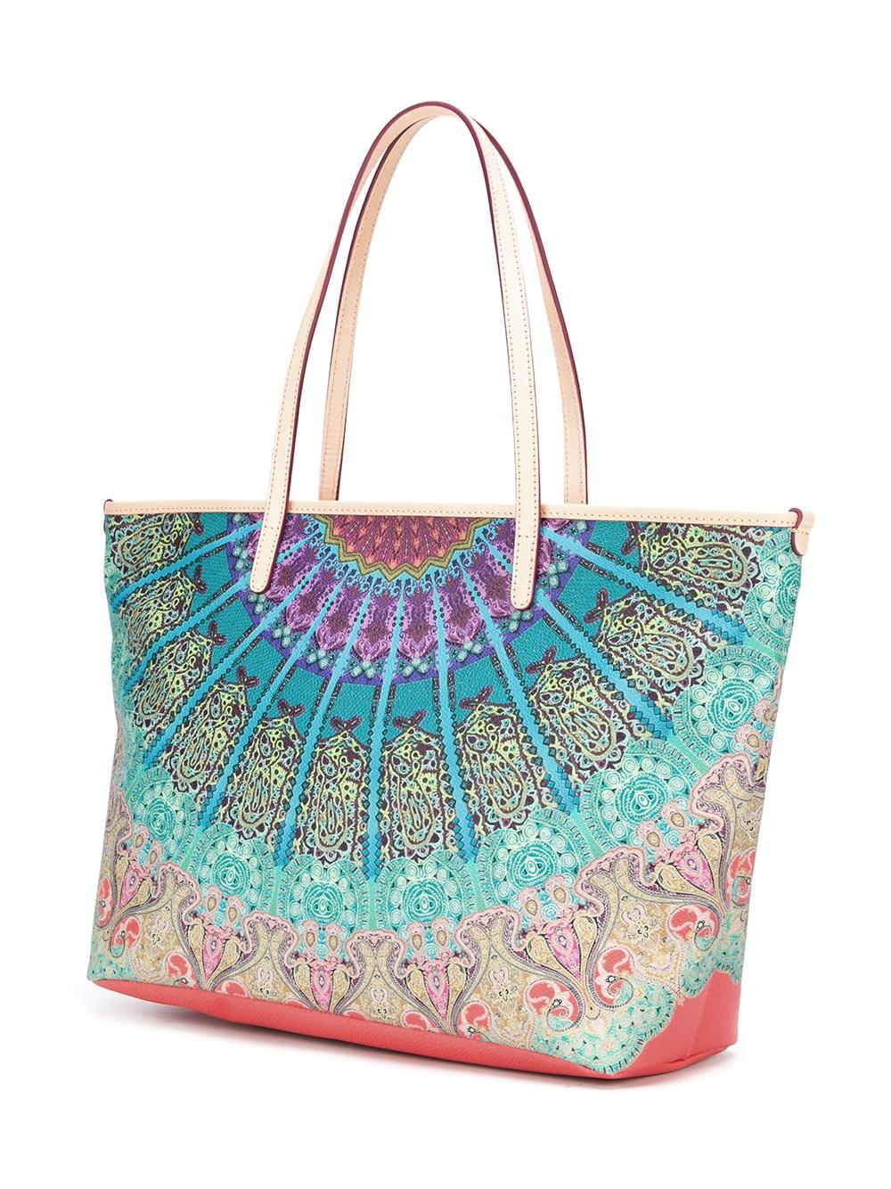 scarf print tote bag
