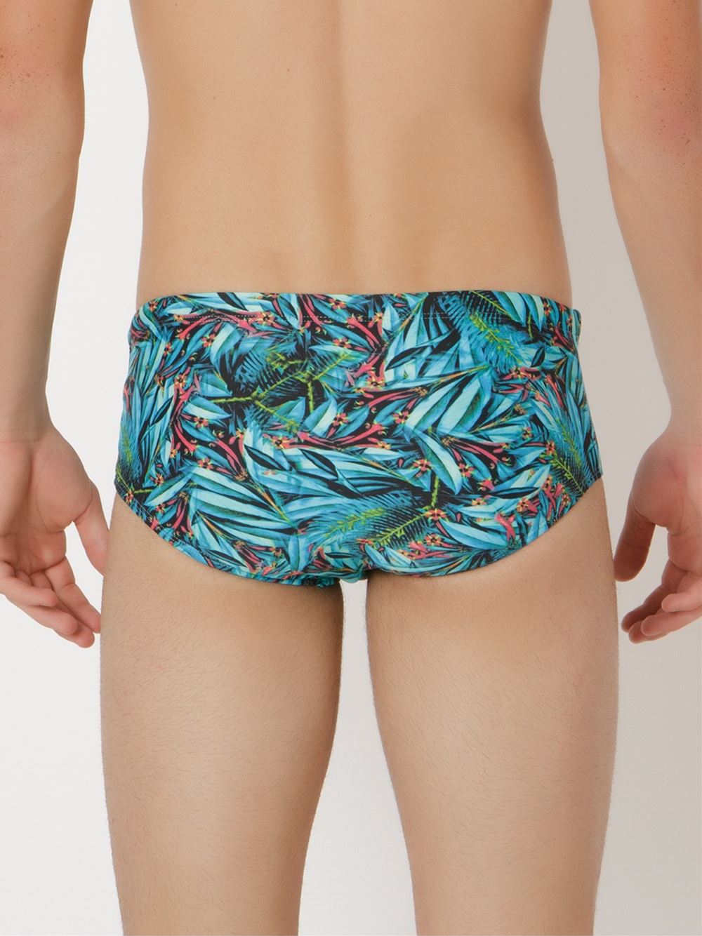 printed swim trunks