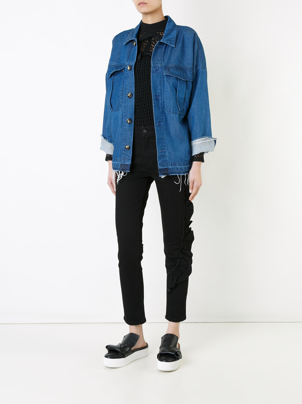 floral embroidery denim jacket 