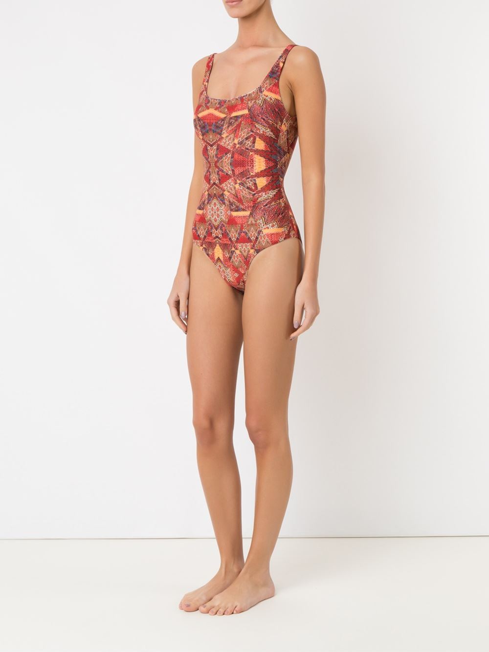 abstract print swimsuit