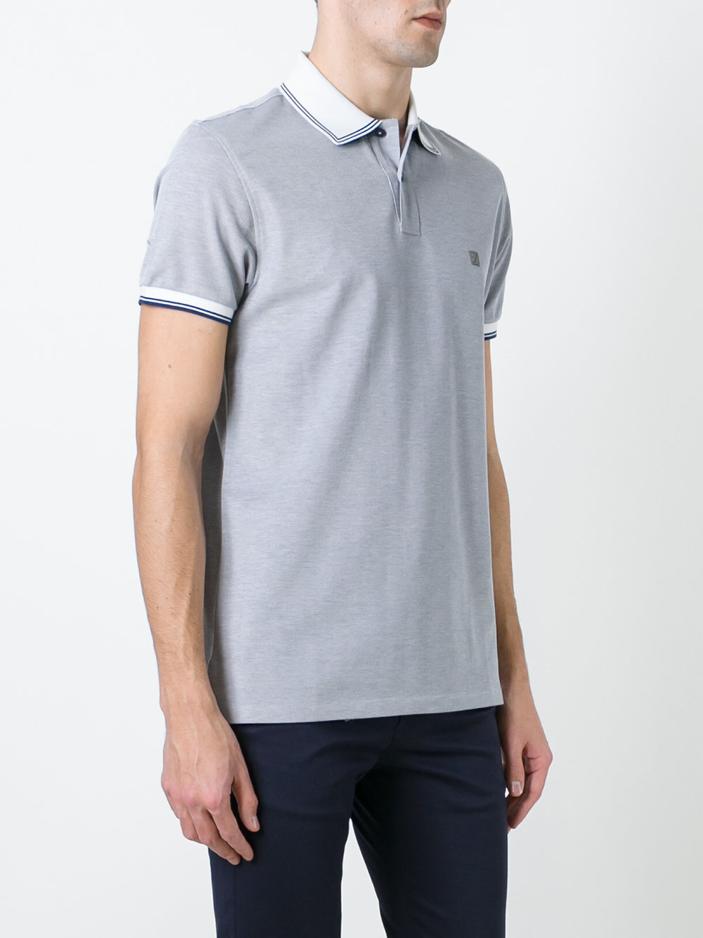 contrast collar polo shirt