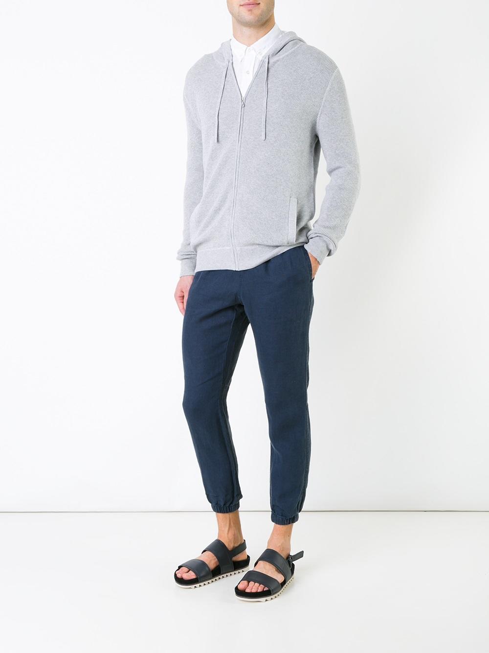 zipped knitted hoodie