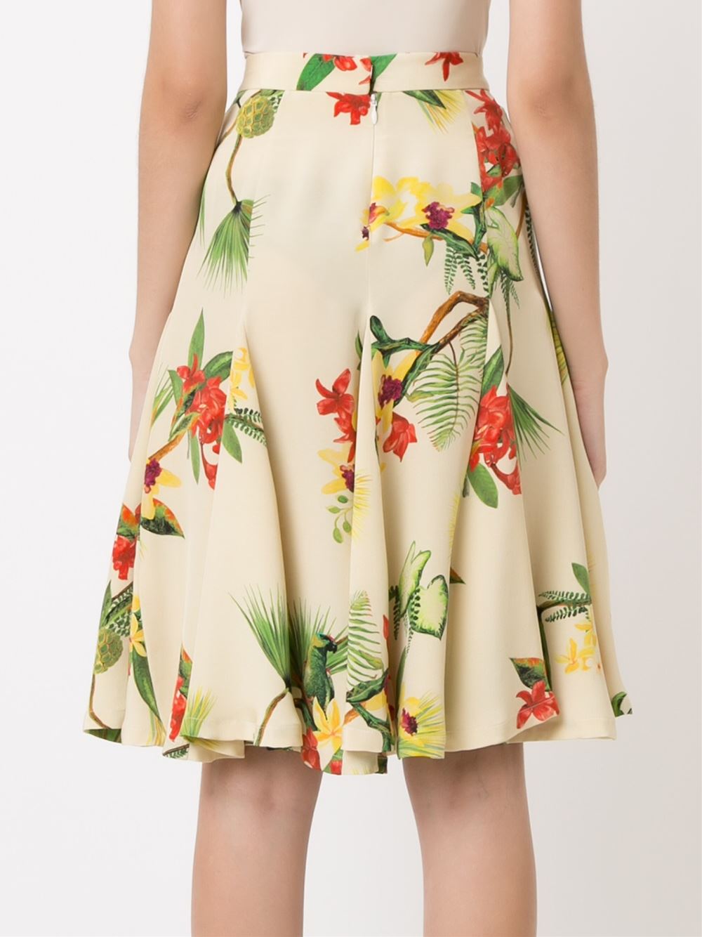 midi floral A-line skirt