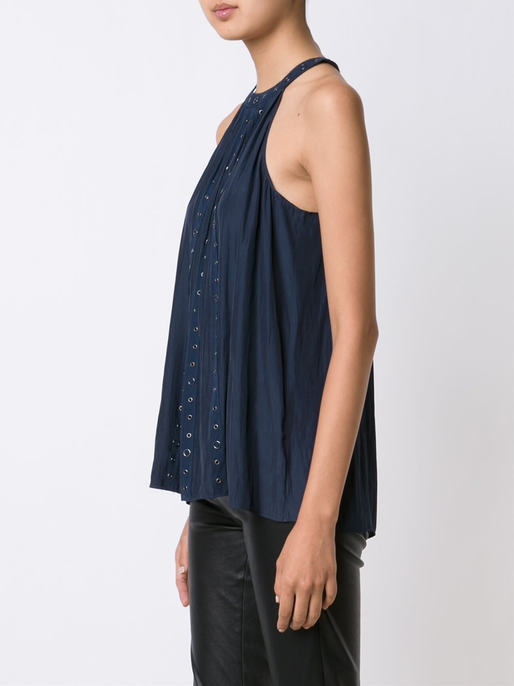 pleated halter neck top