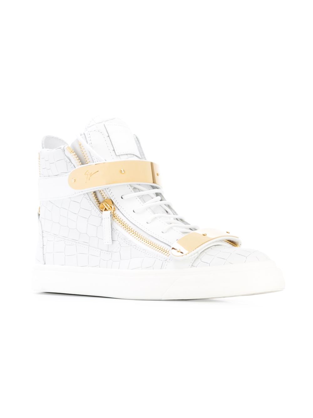 double strap hi-top sneakers