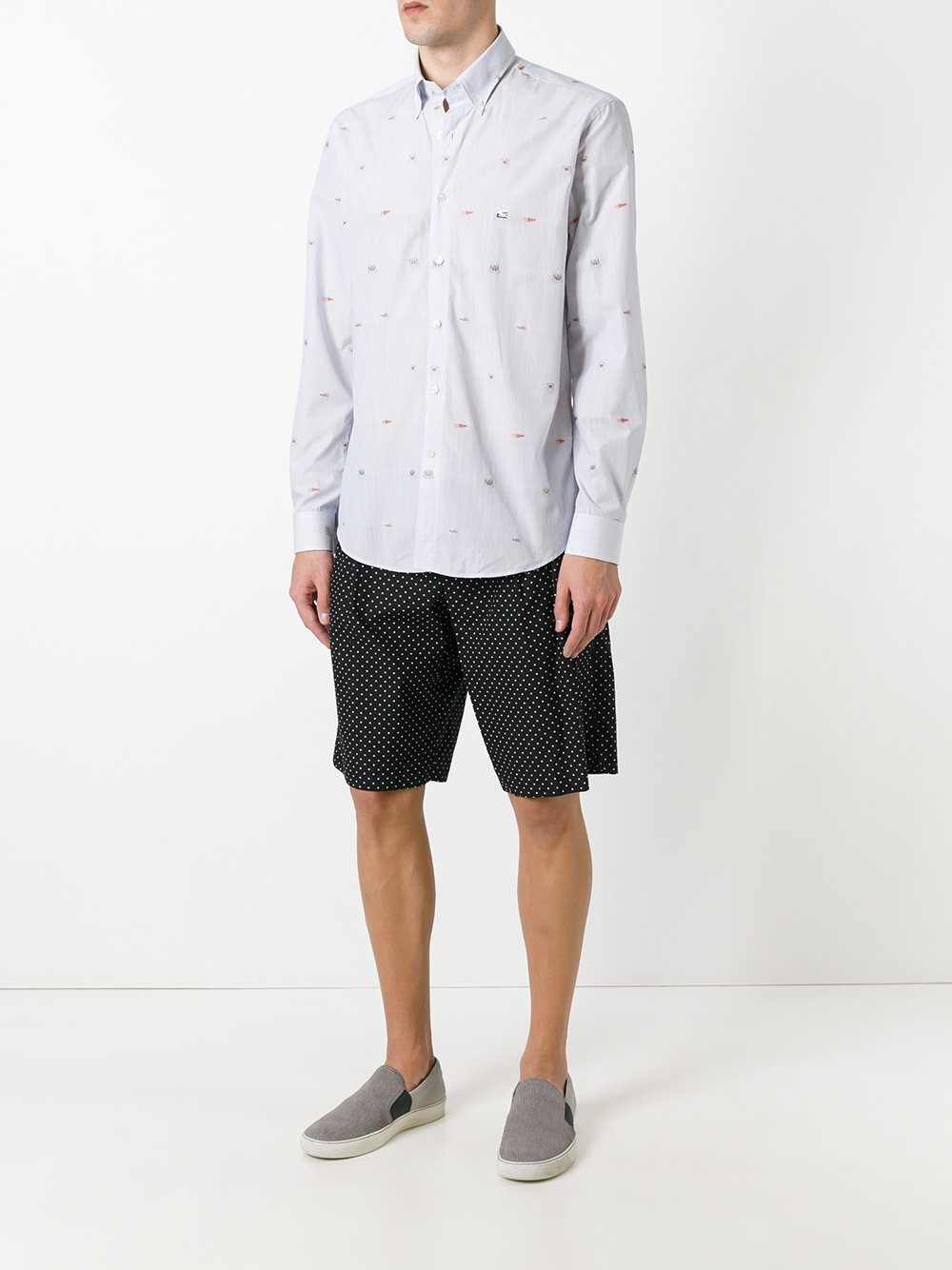 multi embroidered figures shirt 