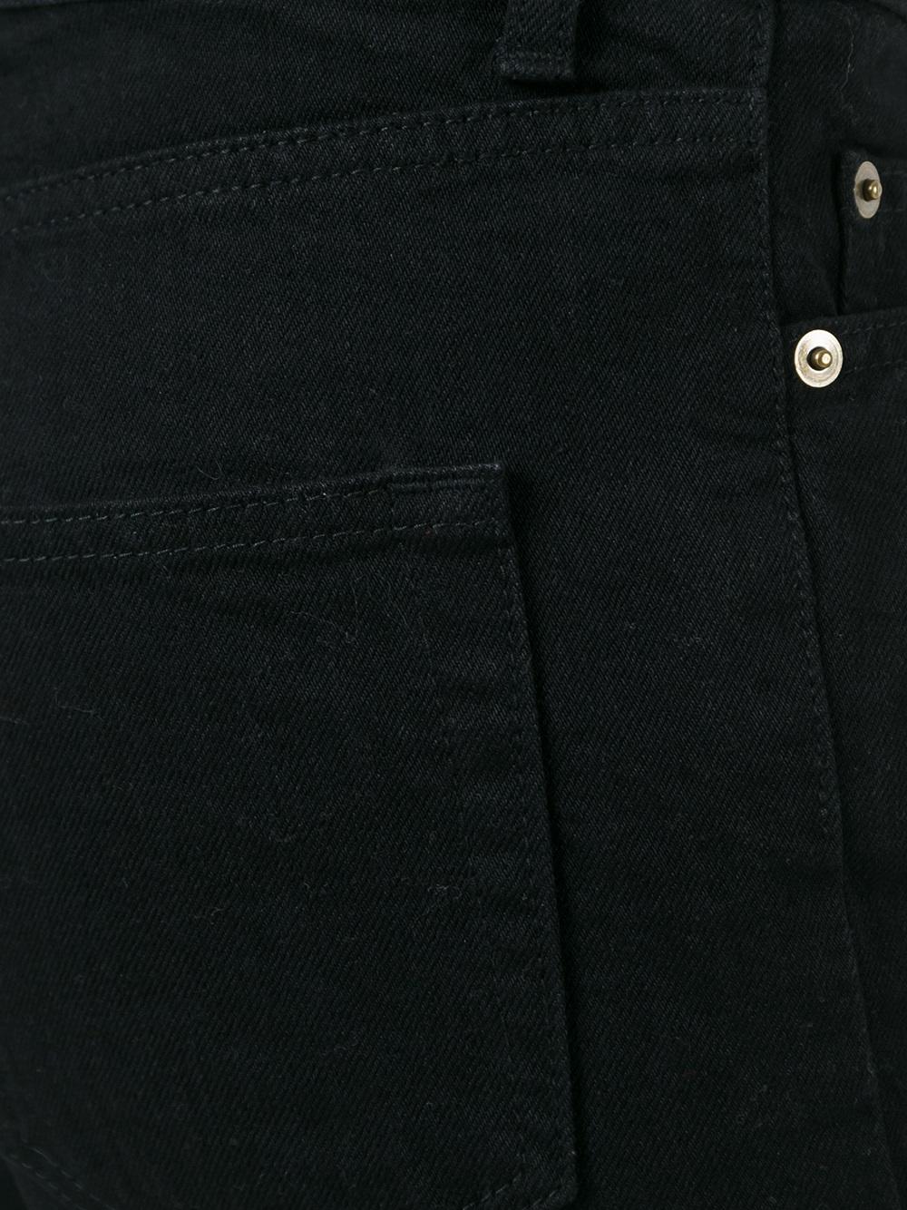 flared raw edge jeans