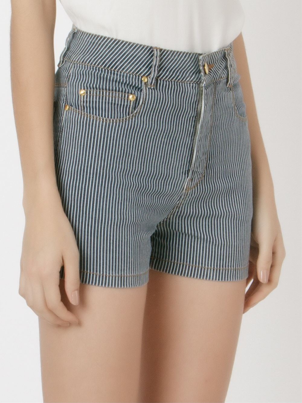 striped high waist shorts