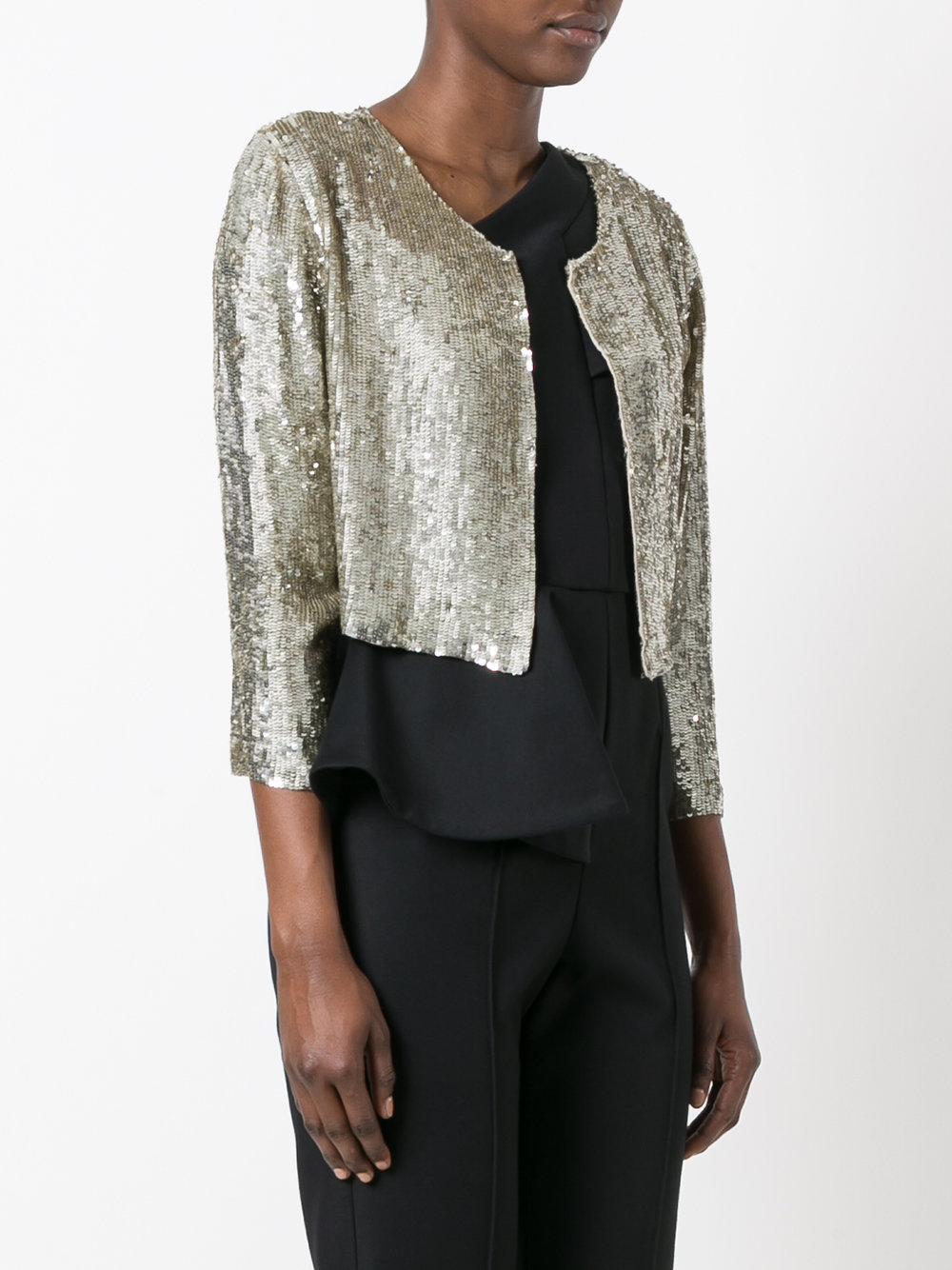 cropped sequin cardigan