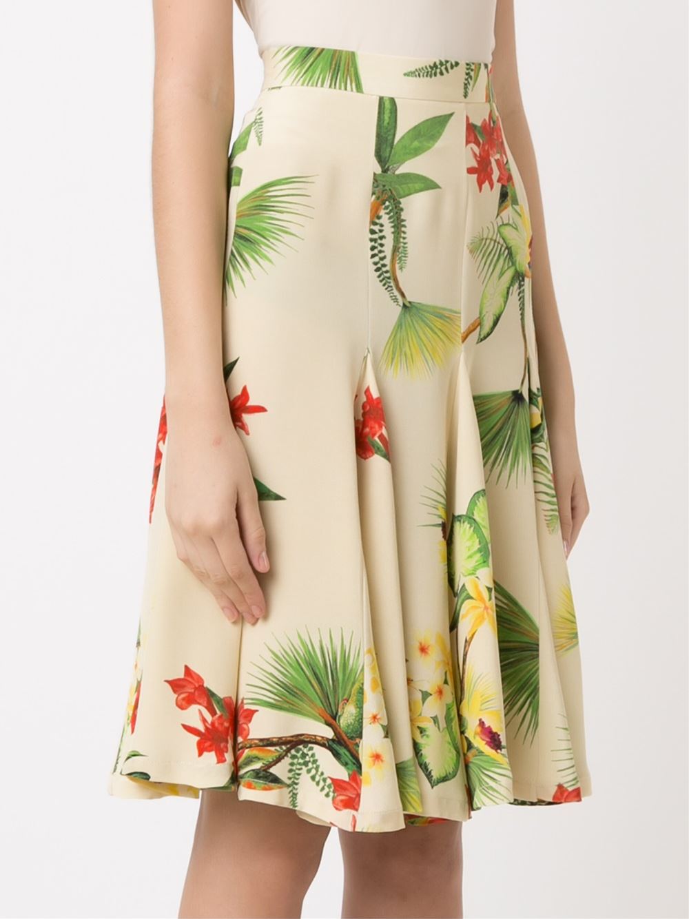 midi floral A-line skirt