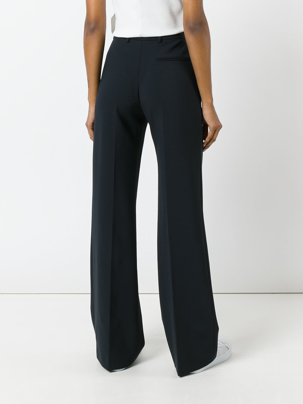 welt pockets flared trousers