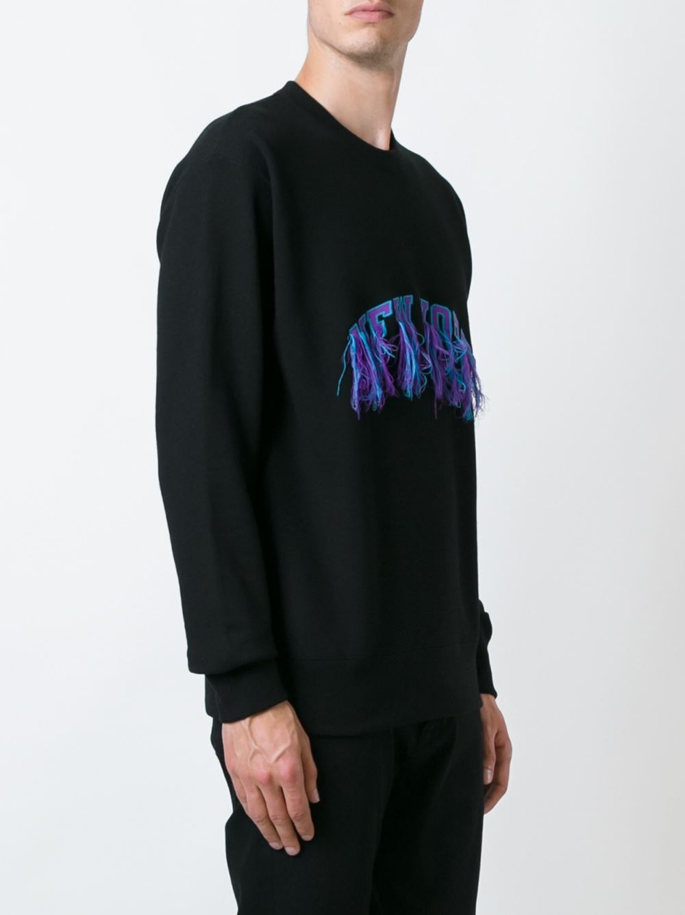 'New York' exposed stitch jumper