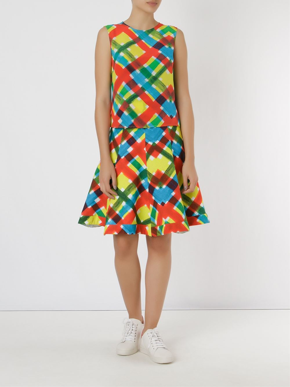 'Arco-íris' godet midi skirt