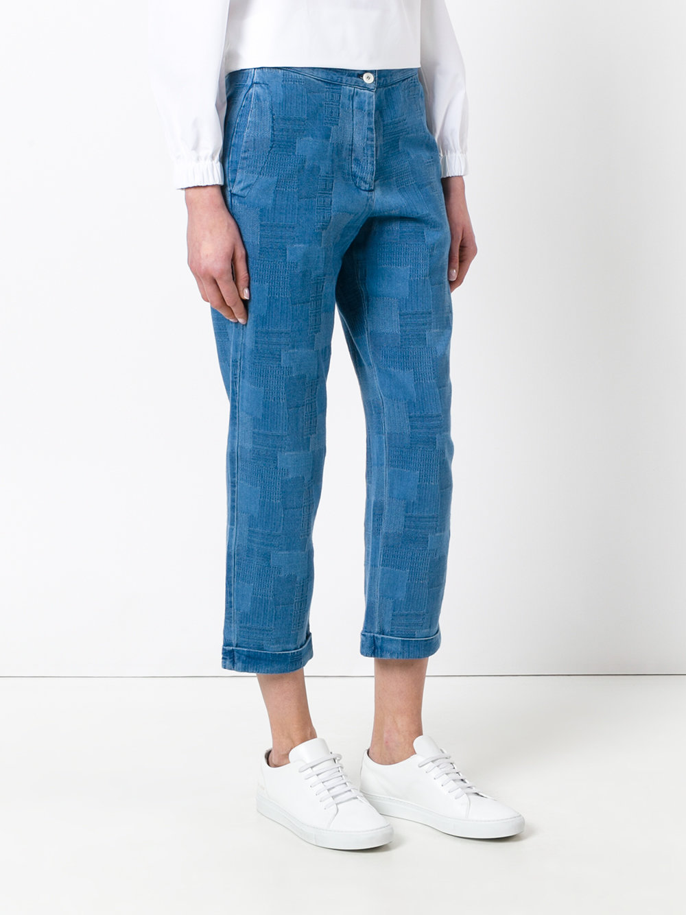patterned jeans