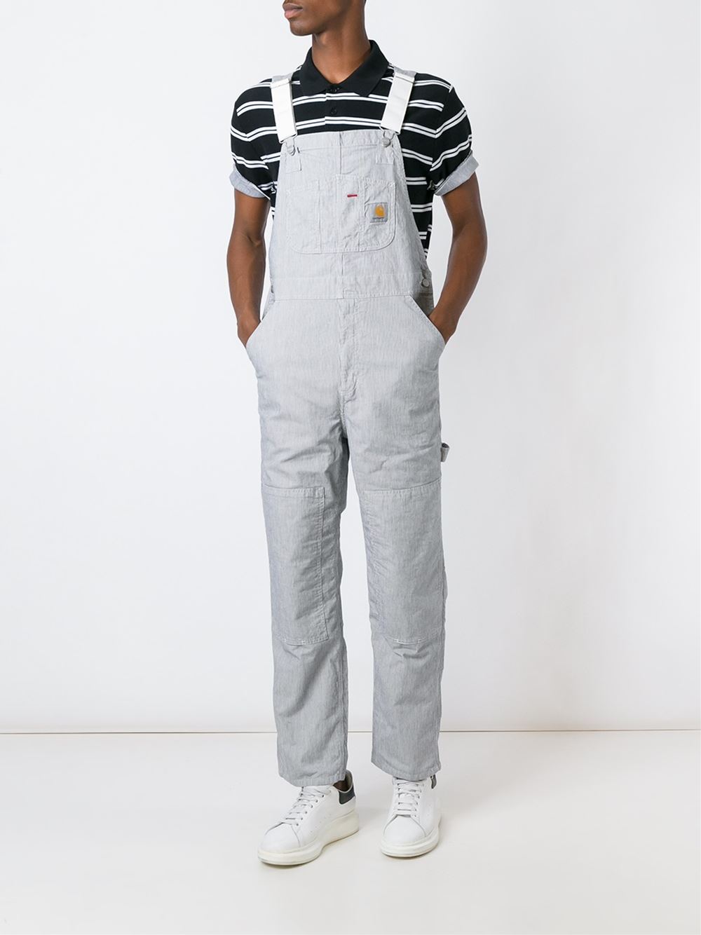 striped dungarees 