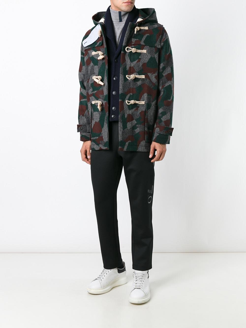 camouflage duffle coat