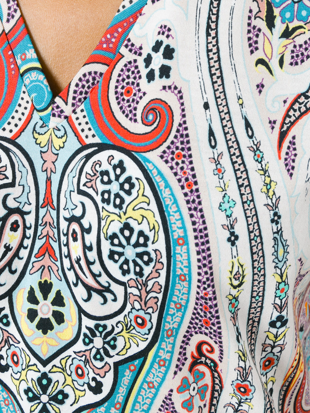 paisley print V-neck top 