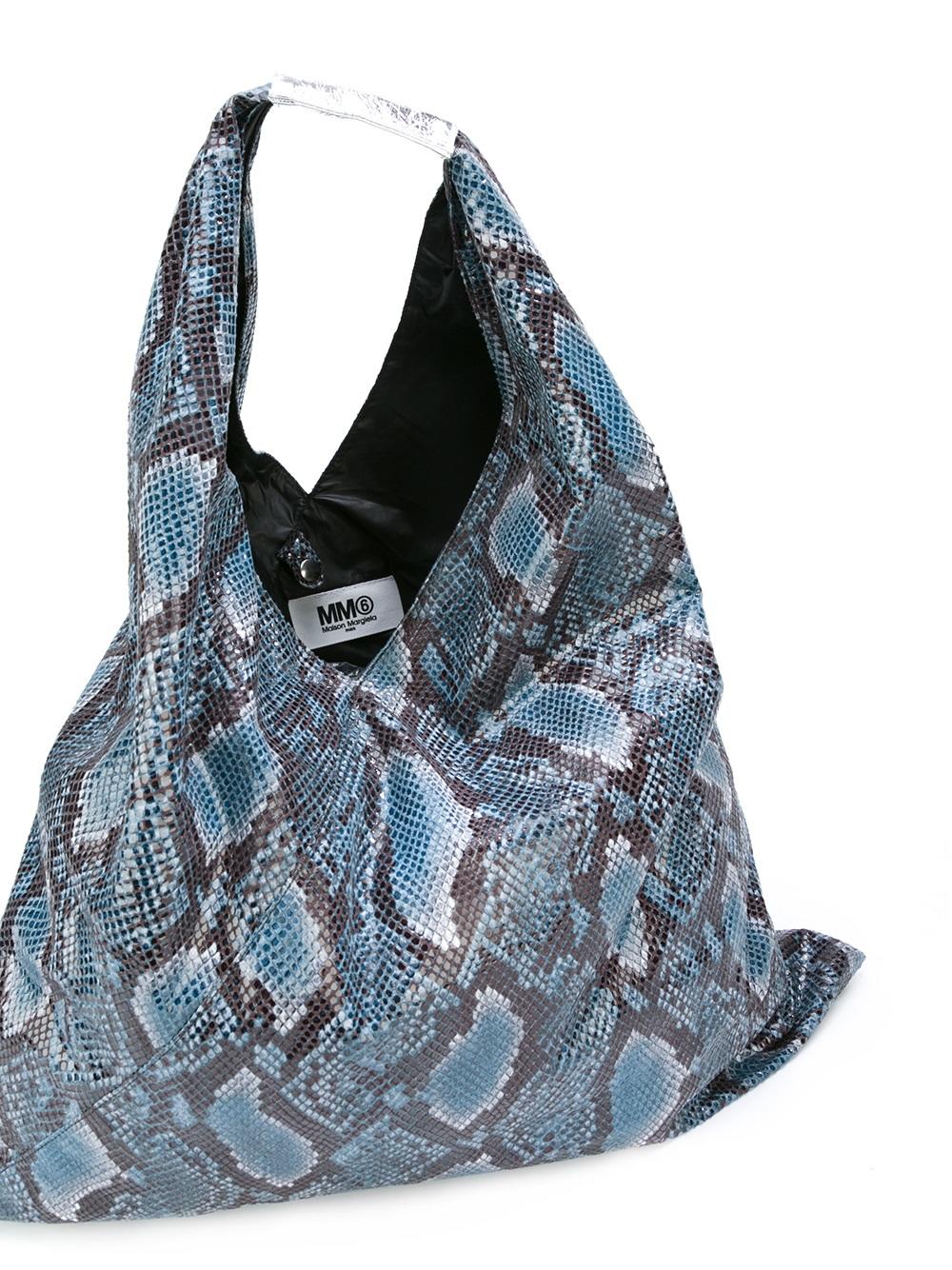 snakeskin effect tote 
