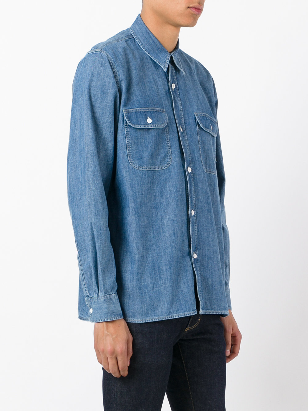 chest pockets denim shirt