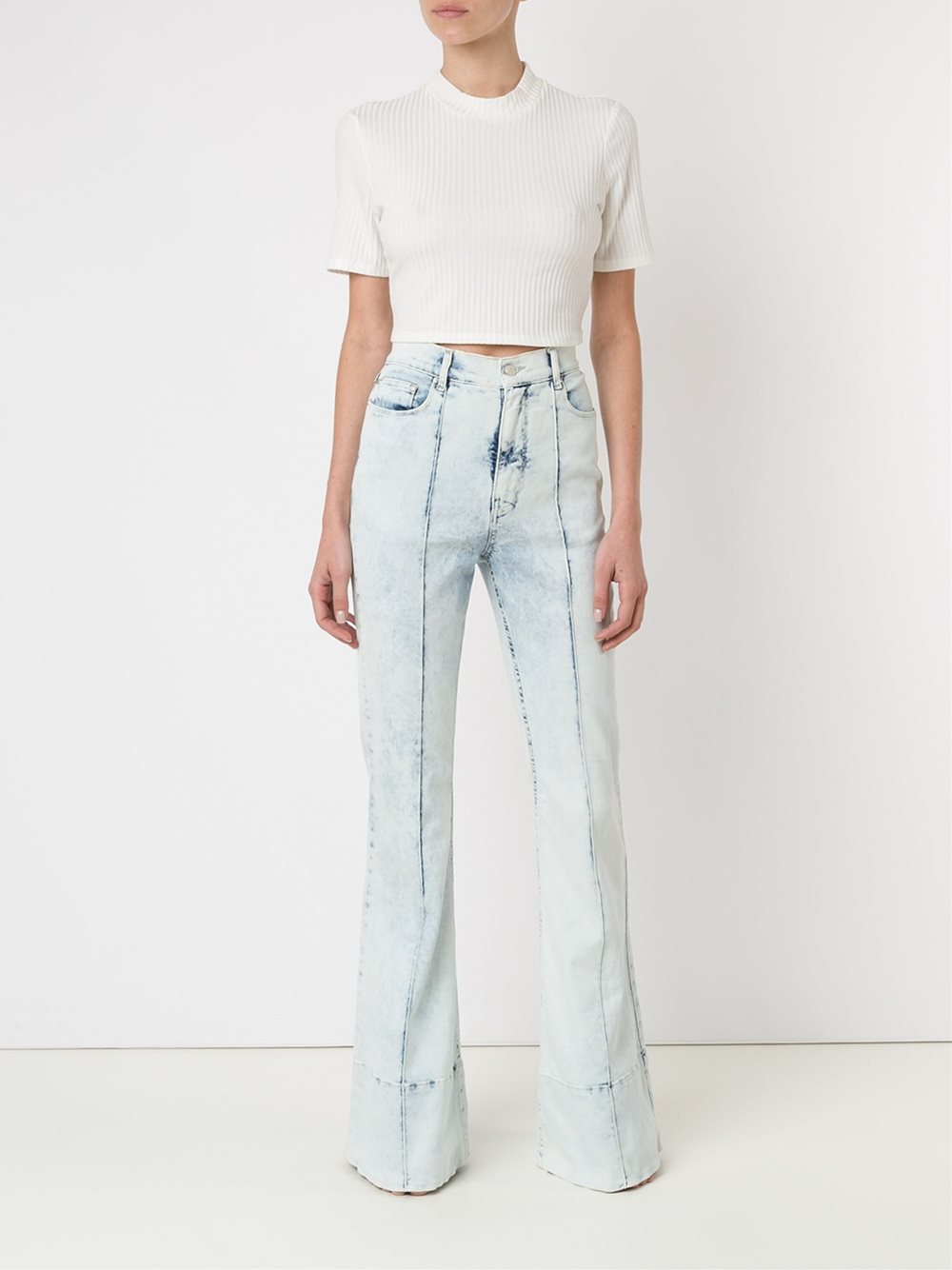 high waist flared jeans