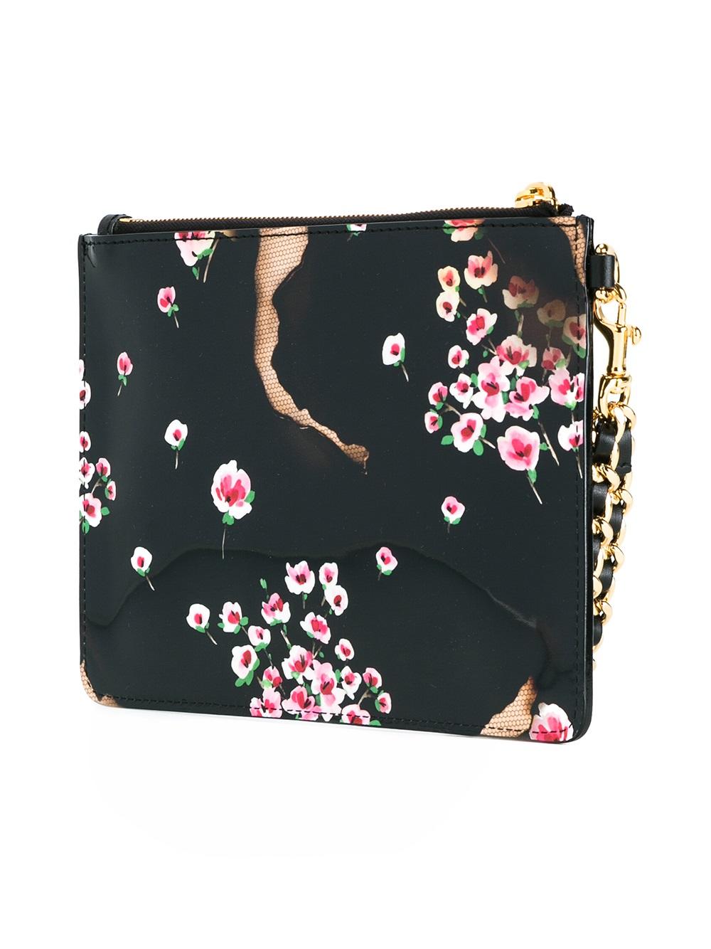 floral burnt effect clutch