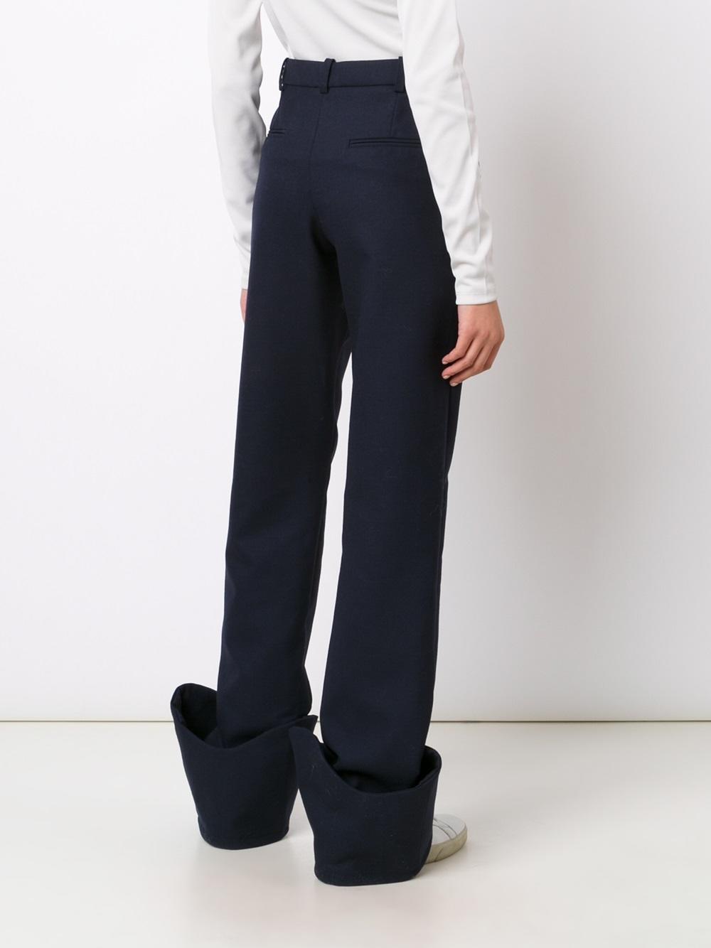 oversized hem slim fit trousers