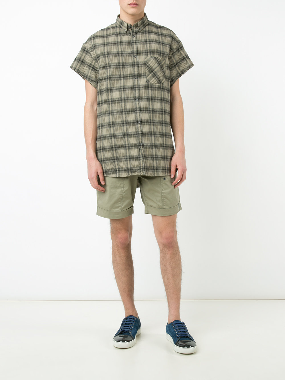 checked shortsleeved shirt