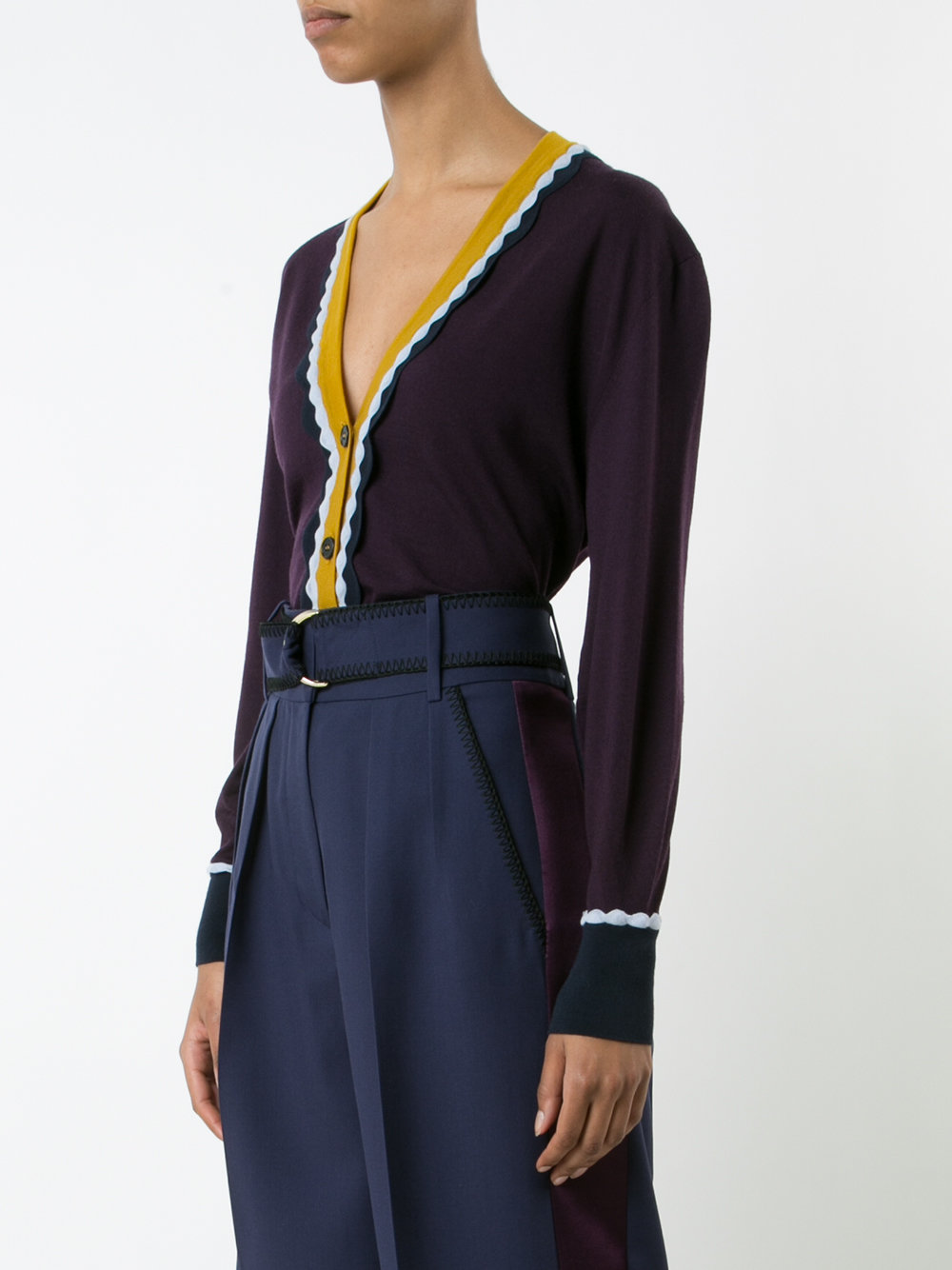 ROKSANDA KB090 BURG/NVY ??? Leather/Fur/Exotic Skins->Astrakhan