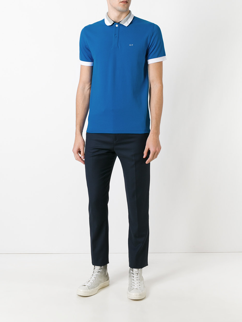 contrast polo shirt