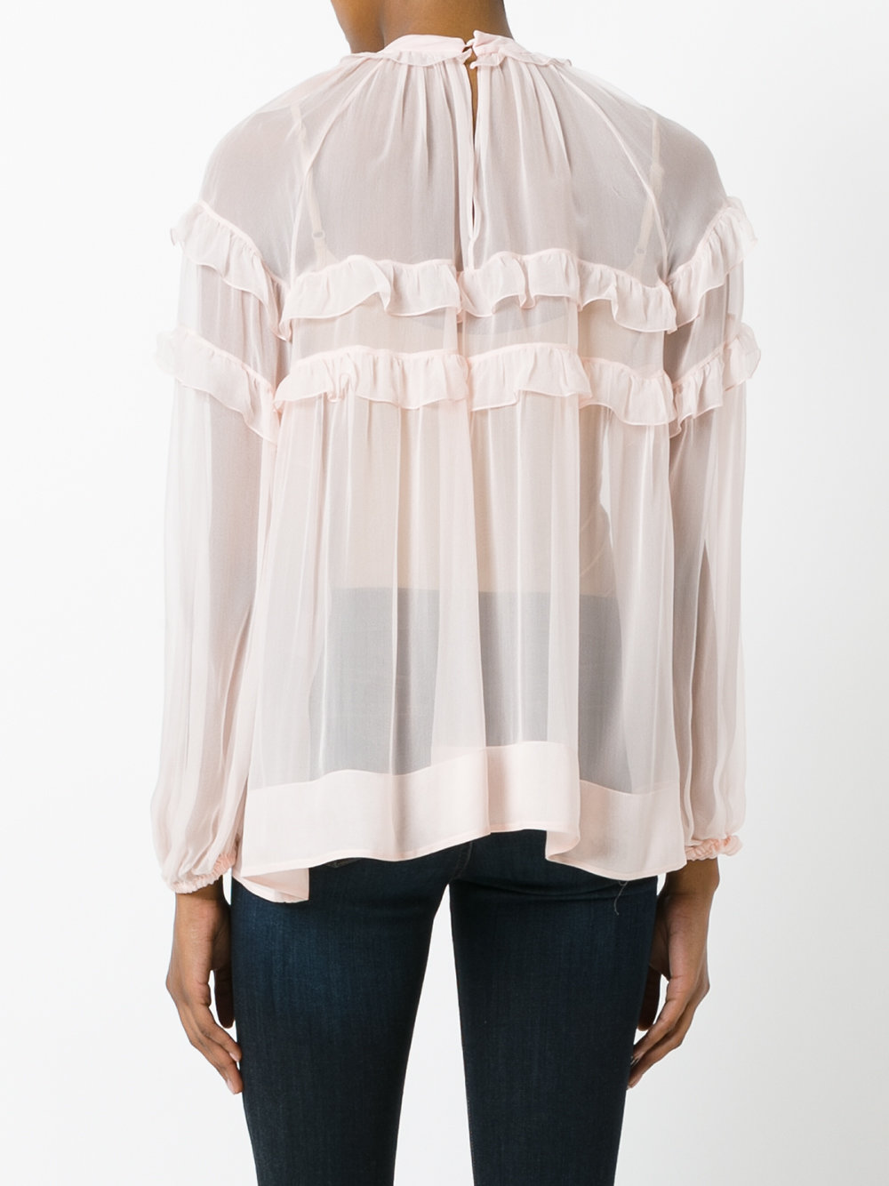 ruffled sheer blouse