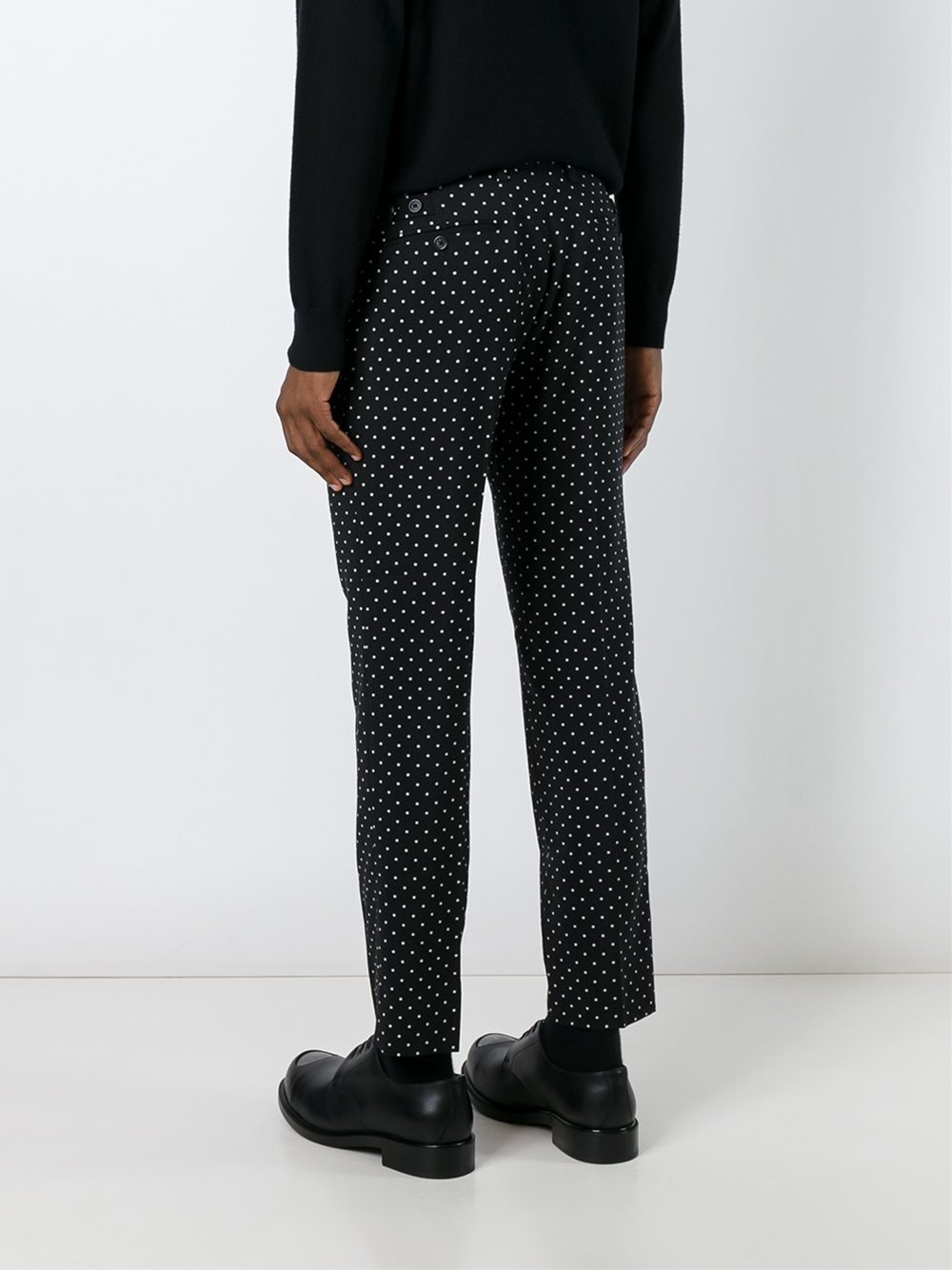 polka dot print trousers