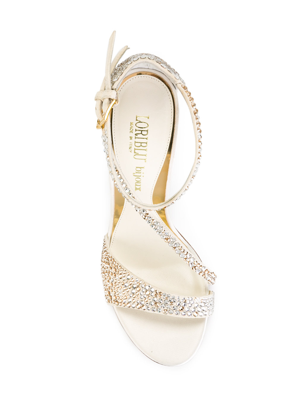 appliquéd sandals with asymmetric straps