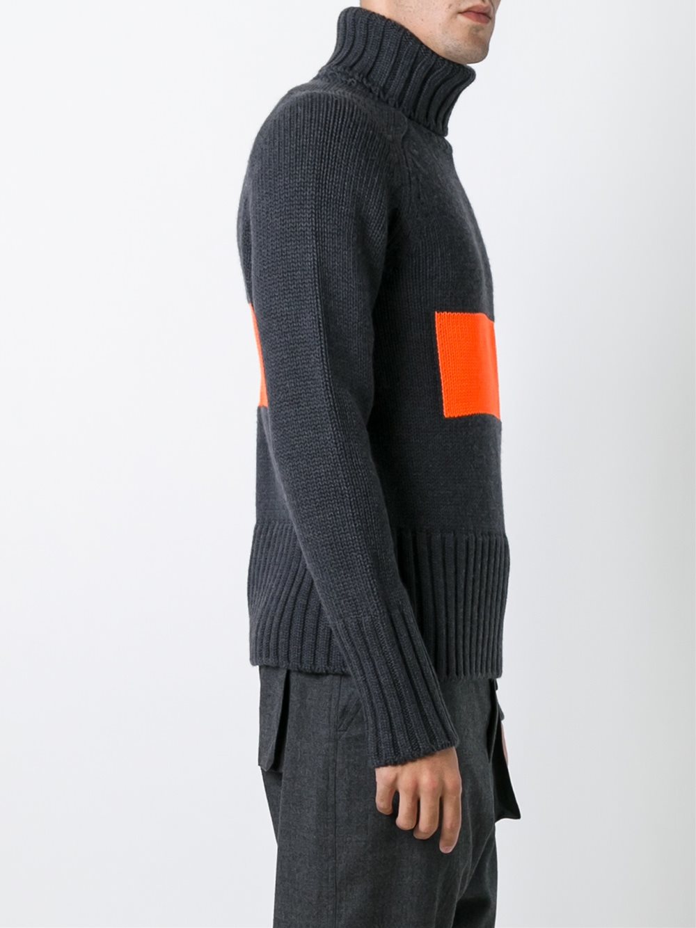 colour block knit rollneck