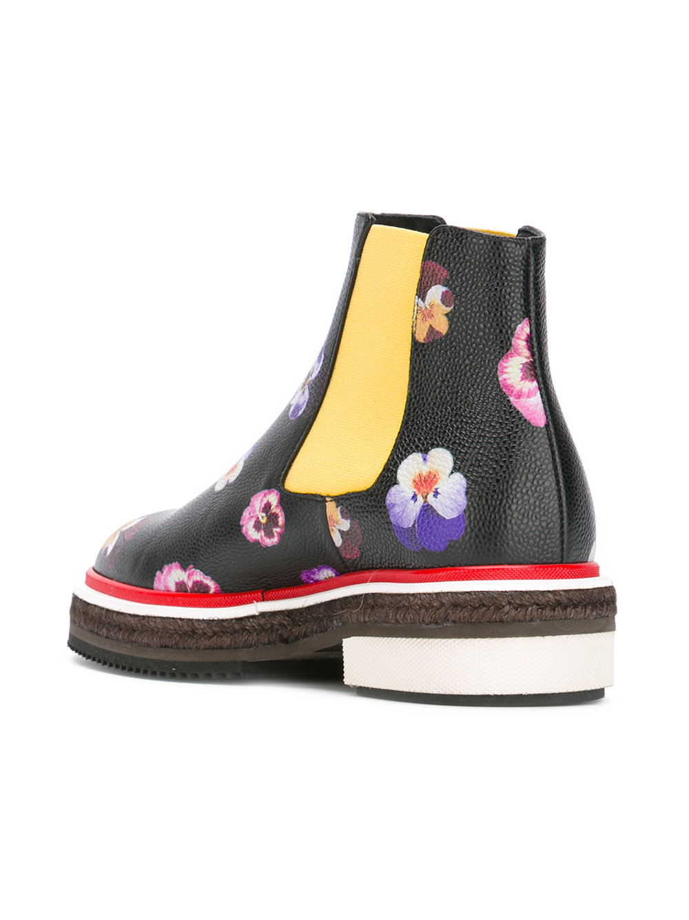 pansy print ankle boots