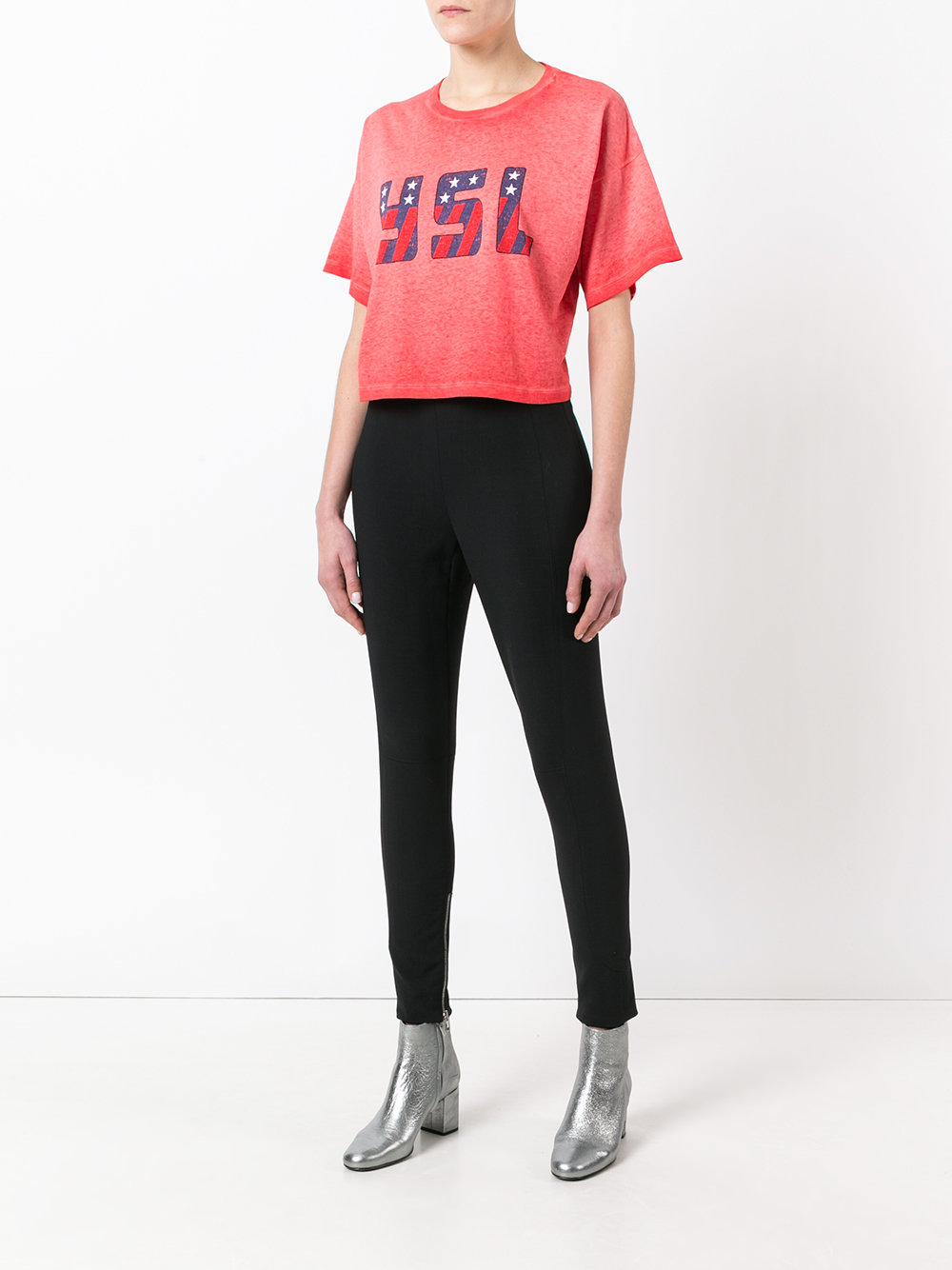 YSL USA cropped T-shirt