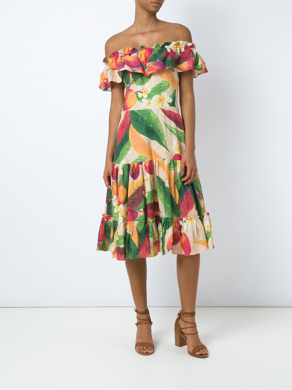 off the shoulder flared dress