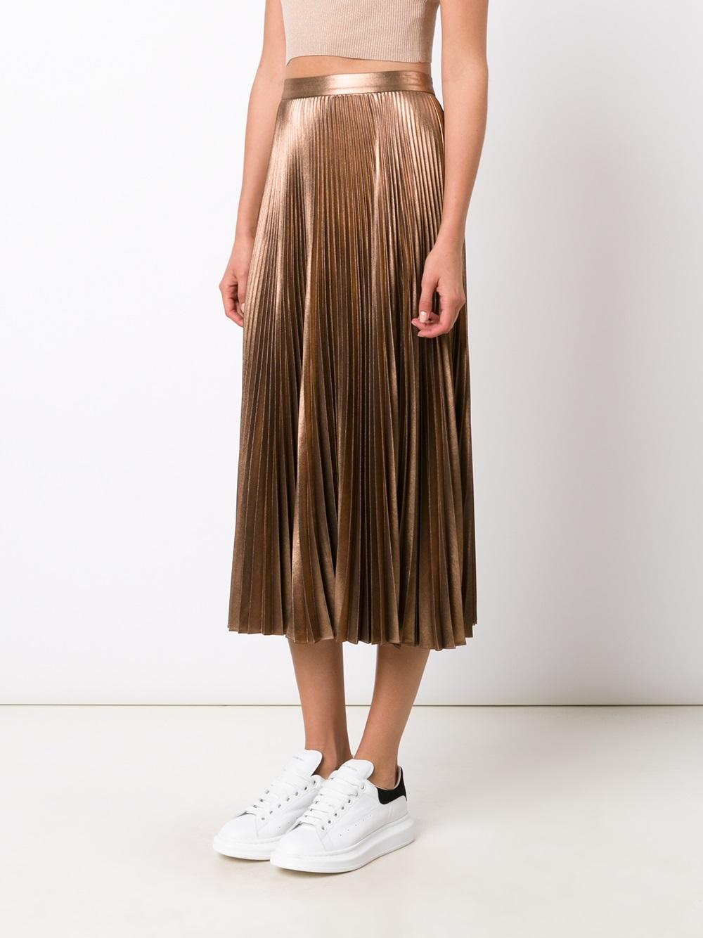 metallic pleated skirt