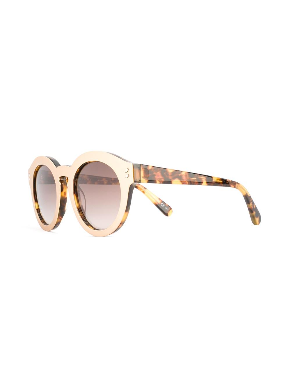 tortoiseshell effect round sunglasses